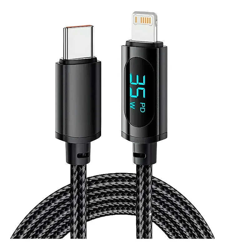 CABO DE DADOS TYPE-C PARA IPHONE COM DISPLAY LED 1M 27W ONEX CAO-7804