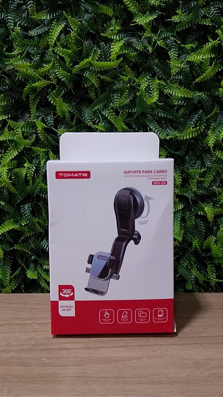 SUPORTE DE CELULAR VEICULAR PARA PARA-BRISA COM VENTOSA TOMATE MTG-276