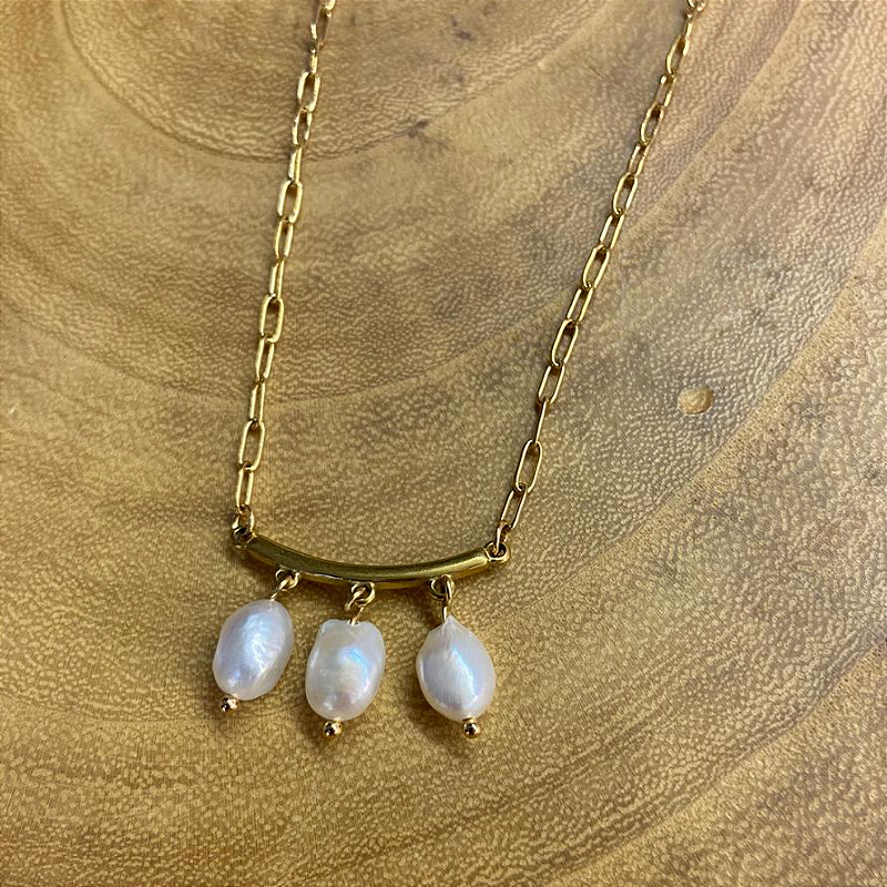 Colar Trio de Pérola Barroca