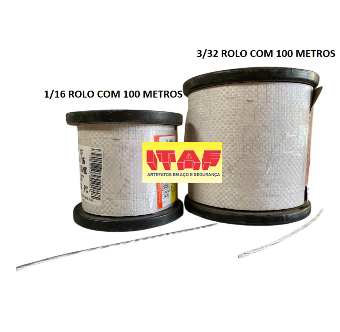 Cabos de Aço 1,6mm e 2,4mm – Rolo 100m | Flexível e Resistente - ITAF ...