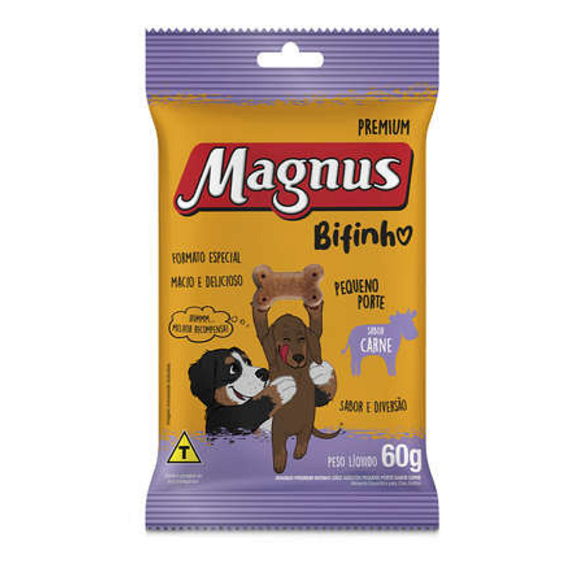 Bifinho Magnus para Cães Adultos Porte Mini e Pequeno Sabor Carne