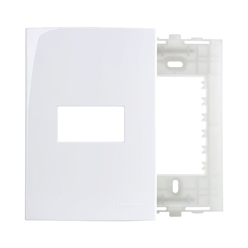 PLACA MARGIRIUS SLEEK 4X2 1 MÓDULO C/S PA016026 BRANCO 673161 - Center ...