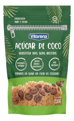 Açúcar De Coco Em Pouch Adoçante Natural - Vitorena - 250 G