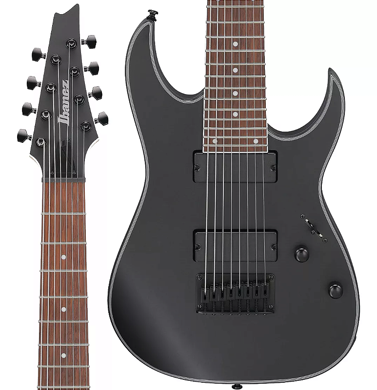 ギター Ibanez RGIF8 Guitarra Ibanez Rg8ex Bkf Black Flat 8 Cordas - WBMUSIC - Soluções