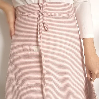 Avental de cintura listrado + descanso de panela/pegador