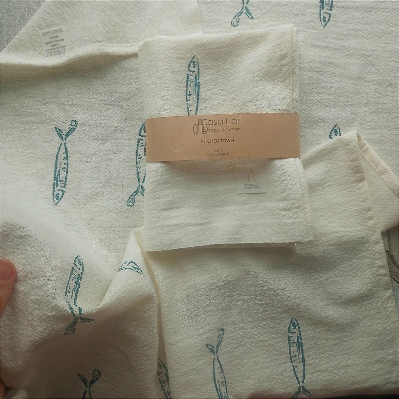 Pano de Prato 45x70 sardinhas