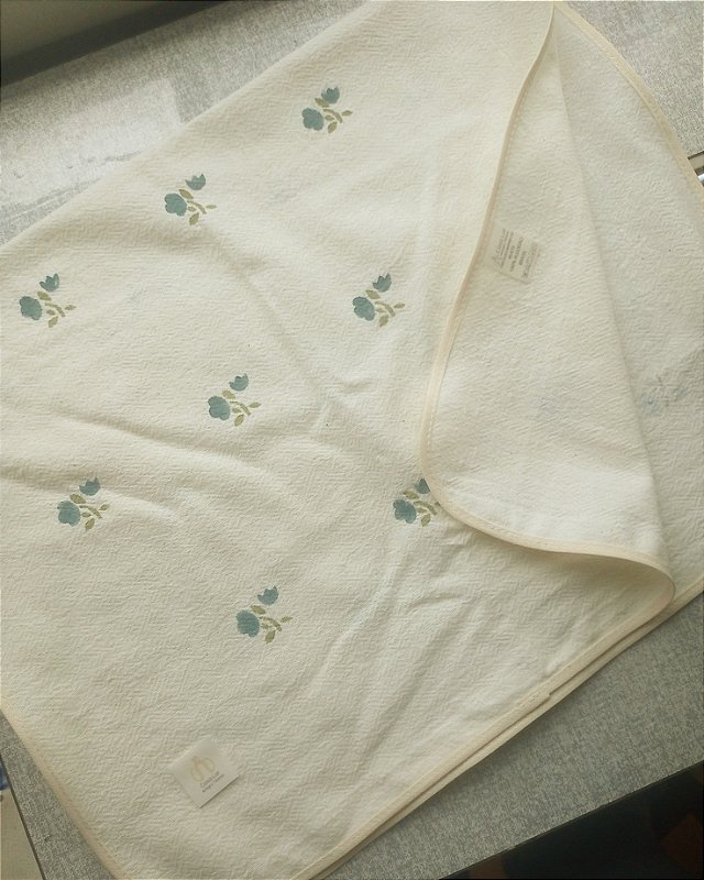 Pano de Prato 45x70 florzinhas azuis