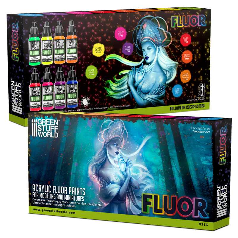 Set x8 Fluor Paints - Geek Tintas