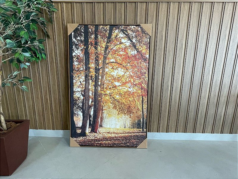 Quadro Decorativo Paisagem; Medida 80x120cm; Moldura Madeira Freijó