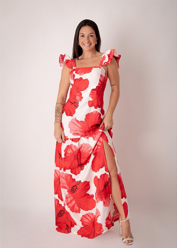 VESTIDO LONGO FLORAL