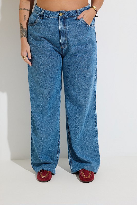 Calça Jeans Wide Leg Plus Size Carolina - 787 Shirts