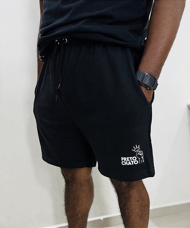 Shorts Moletinho Preto Chato