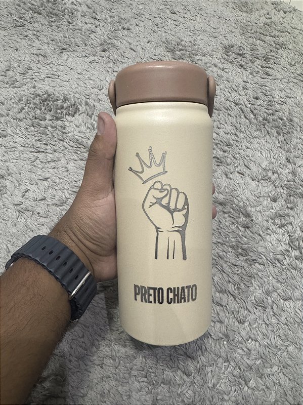 Garrafa Térmica Preto Chato 800ml