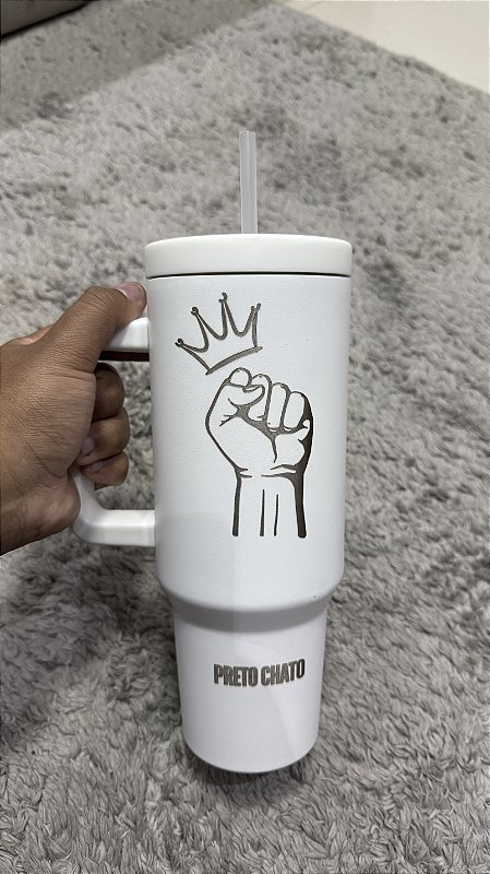 Copo Térmico Preto Chato 1.2lt