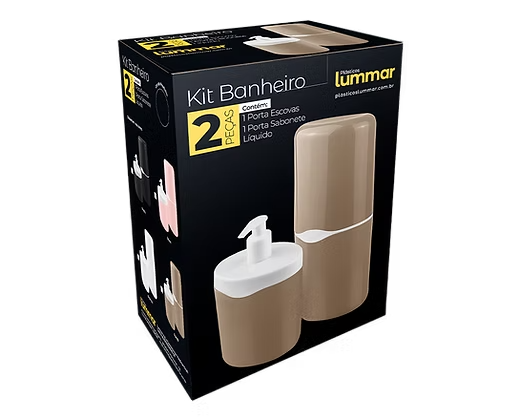 Porta Escovas e Porta Sabonete Líquido 500ml c/ Tampa