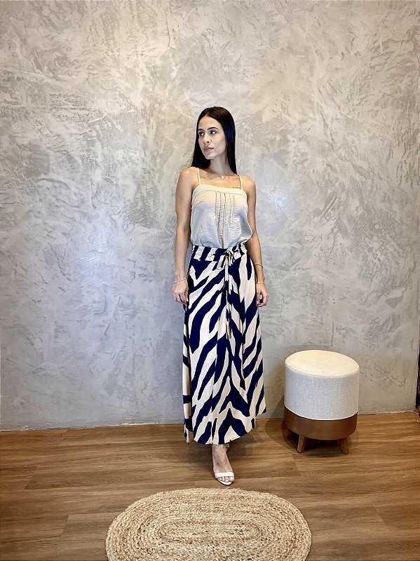 Saia estampada Marinho