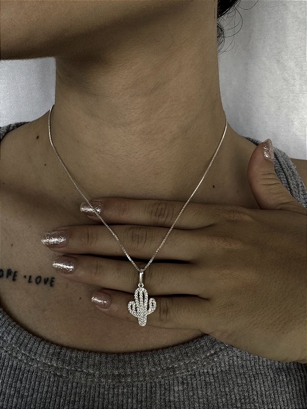 Pingente Cacto Cravejado