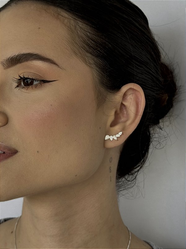 Brinco Earcuff Gotas Cravejadas