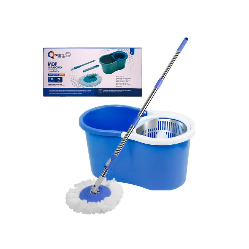 Mop Giratório 8 Litros Cesto Inox - Todu