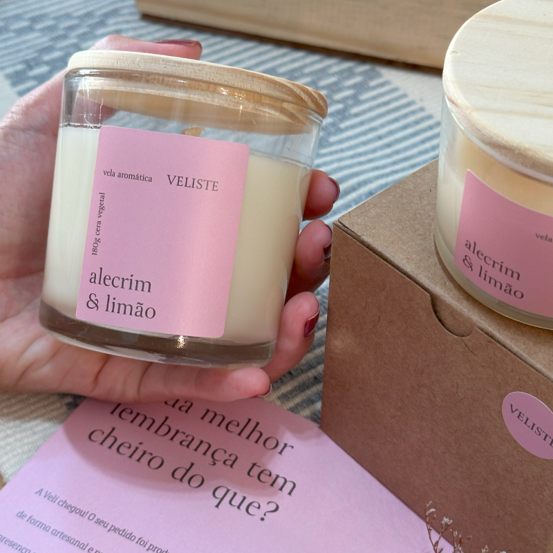 Vela Aromática Alecrim e Limão