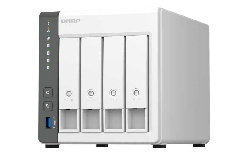 QNAP NAS　TS-433　Western Digital 4TB HDD QNAP TS-433-4G NAS de 4 compartimentos com capacidade de