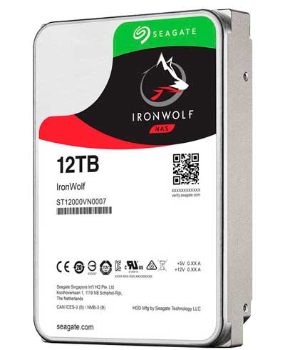 ST12000VN0008 Seagate - HD 12TB IronWolf NAS 7200rpm SATA - QNAP