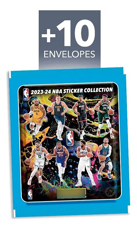 Kit 10 Envelopes Pacotes 50 Figurinhas Álbum Nba 2024 Panini