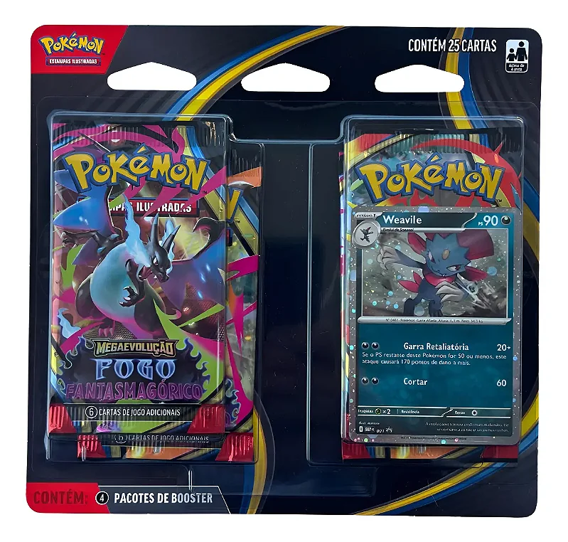 Blister Quadruplo Fogo Fantasmagórico Pokémon Tcg Sneasel Português