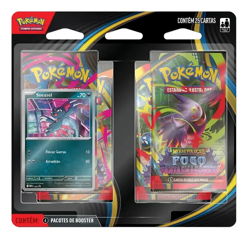 Blister Quadruplo Pokémon Fogo Fantasmagórico Sneasel Português