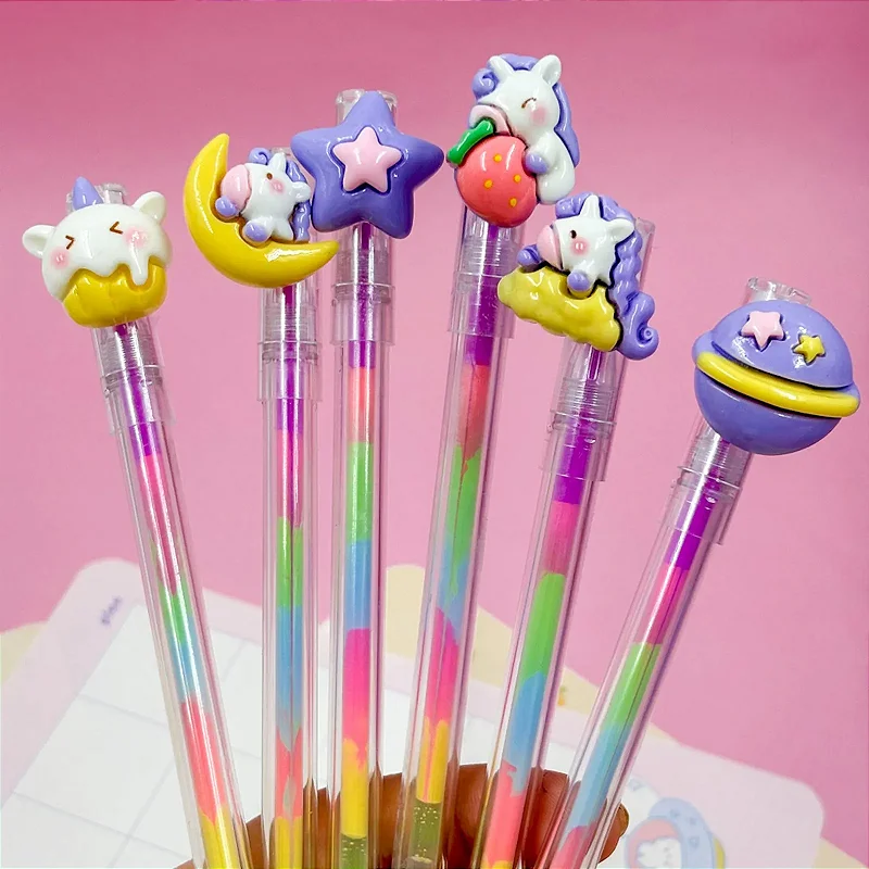 Caneta Gel Arco-Íris Planeta Unicórnio