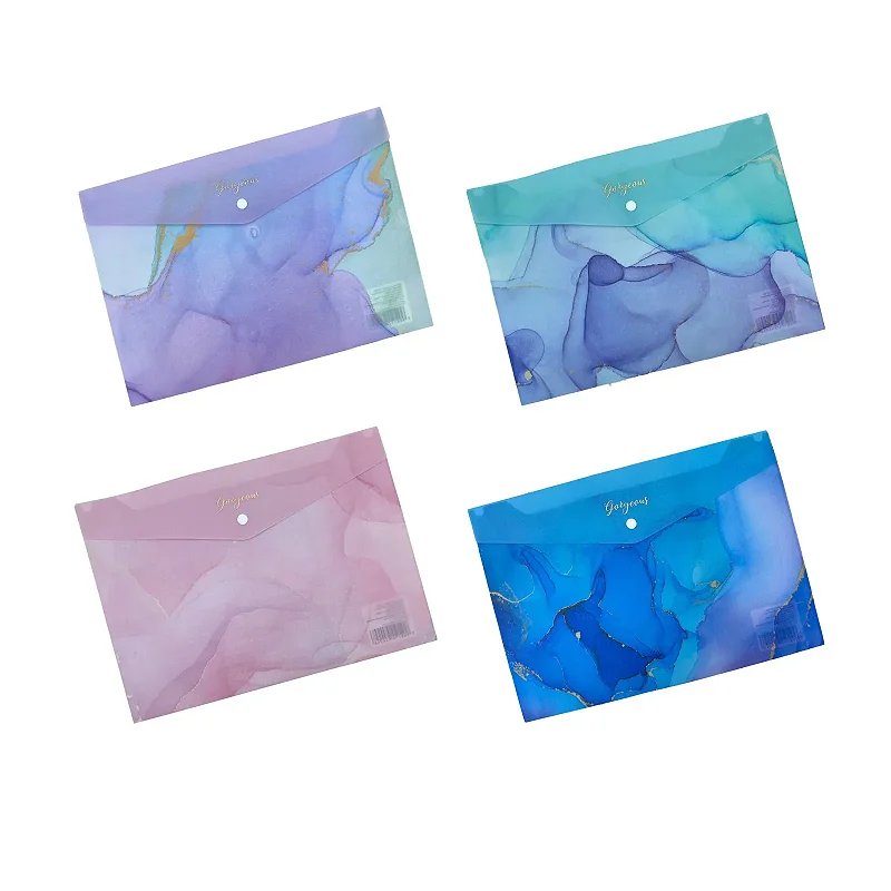 Pasta Plástica com Glitter Mármore & Foil A4