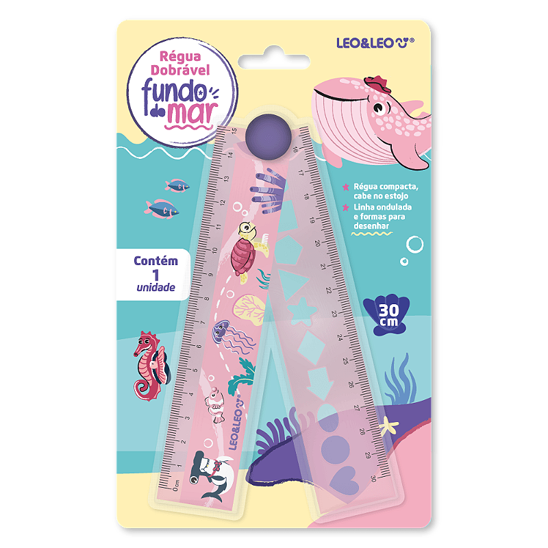 Régua Dobrável Fundo do Mar 30 cm