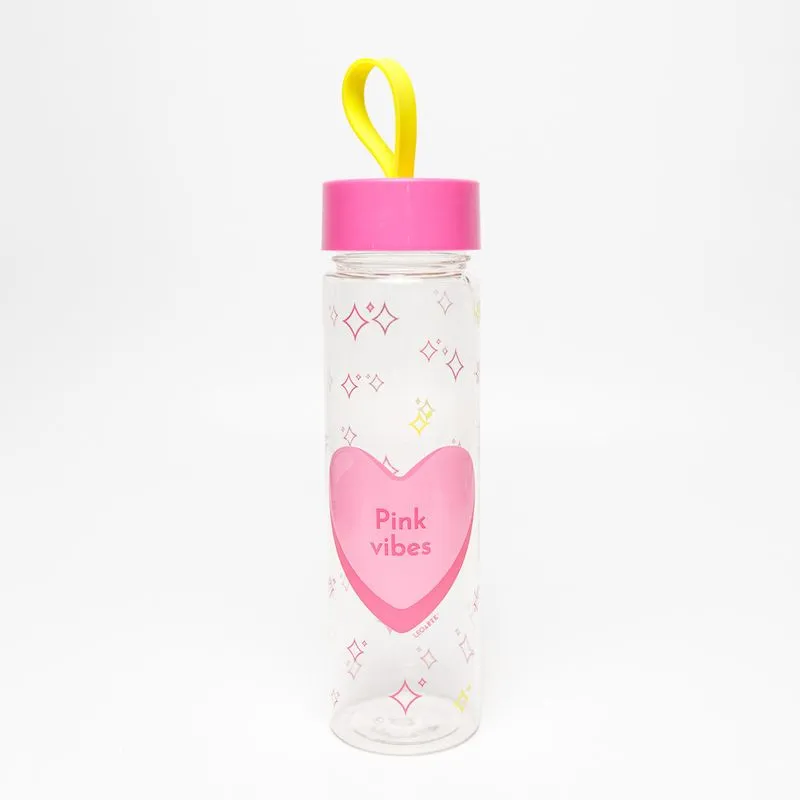 Garrafa Plástica Pink Vibes com Alça 500ml