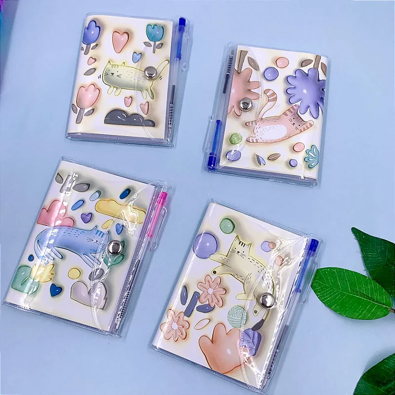 Mini Caderninho de Anotações Gatinhos + Mini Caneta