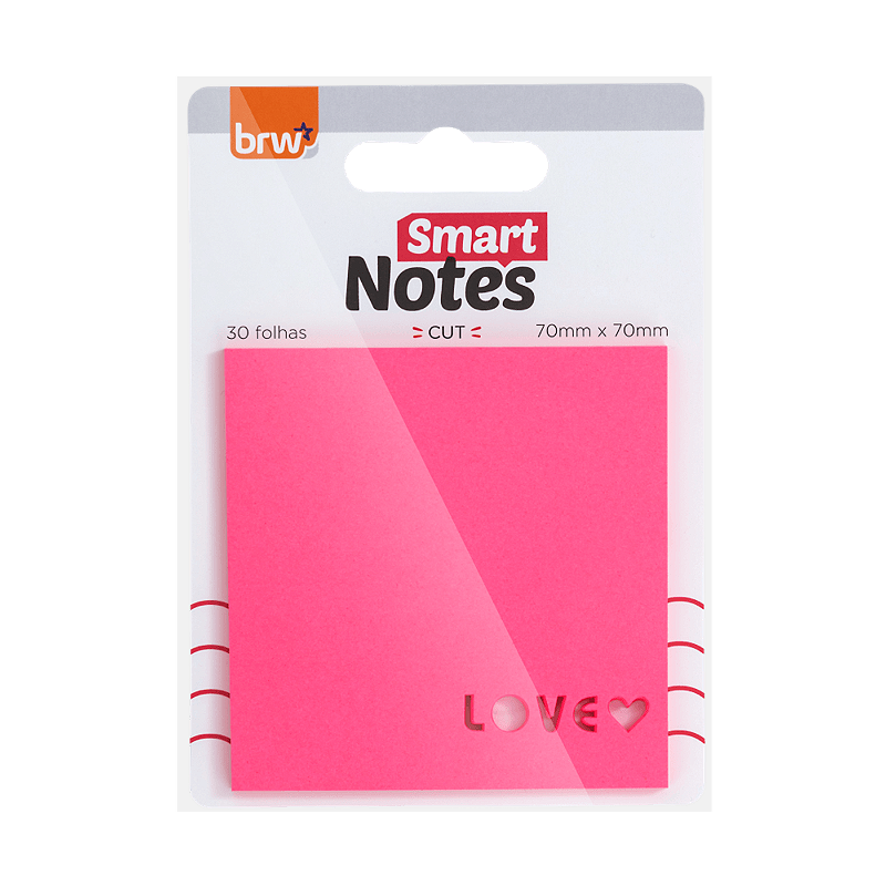 Smart Notes Adesivado LOVE CUT 7x7 cm