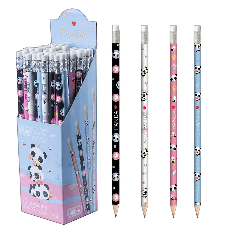 Lápis com Borracha Panda