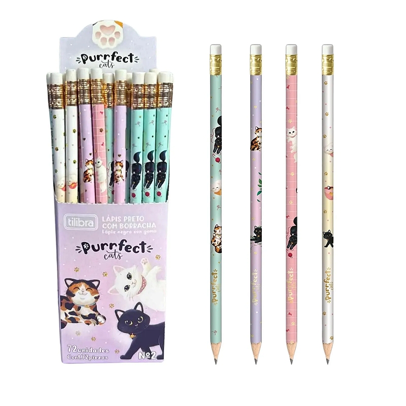 Lápis com Borracha Purrfect Cats