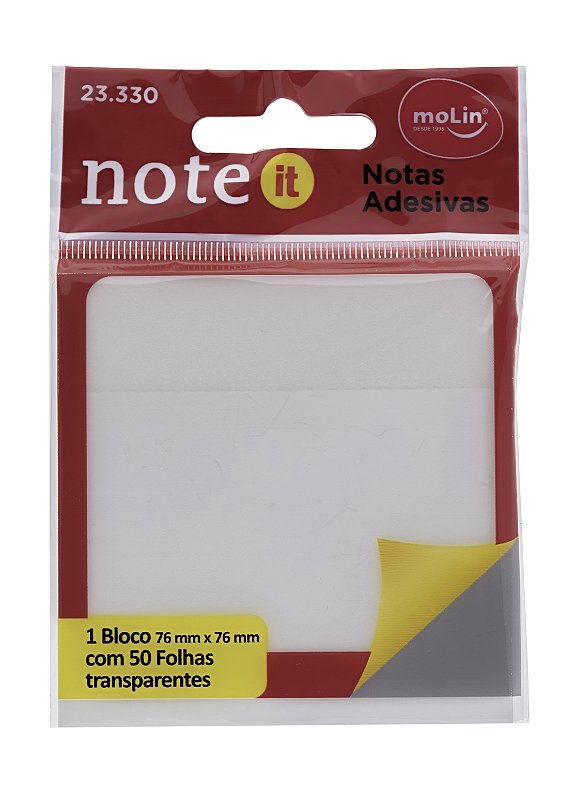 Bloco de Notas Adesivas Transparente • 50 Folhas