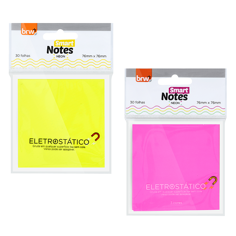 Smart Notes Eletrostático Neon 7,6x7,6 cm