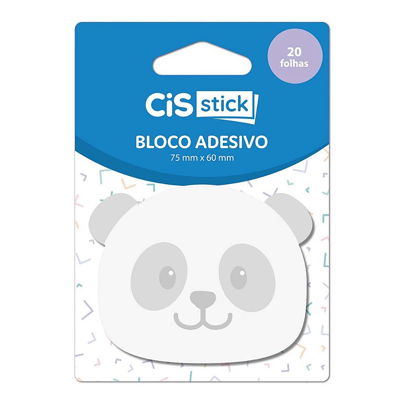 Bloco Adesivo Pandinha 20 Folhas • 7,5x6 cm
