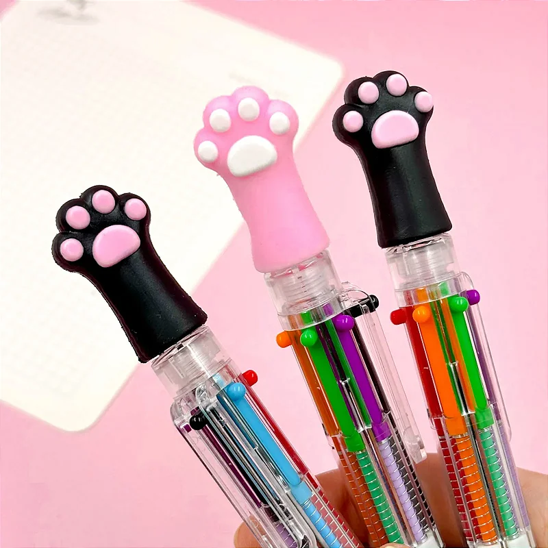 Caneta Esferográfica Transparente 6 Cores Patinha 1.0mm