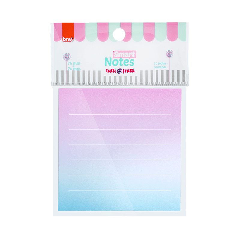 Bloco Adesivado Smart Notes Tutti Frutti • 50 folhas 7,6x7,6 cm