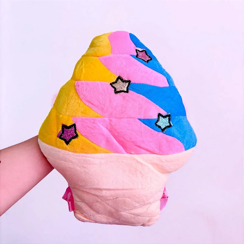 Mochila Pelúcia Gelatos com Pompom