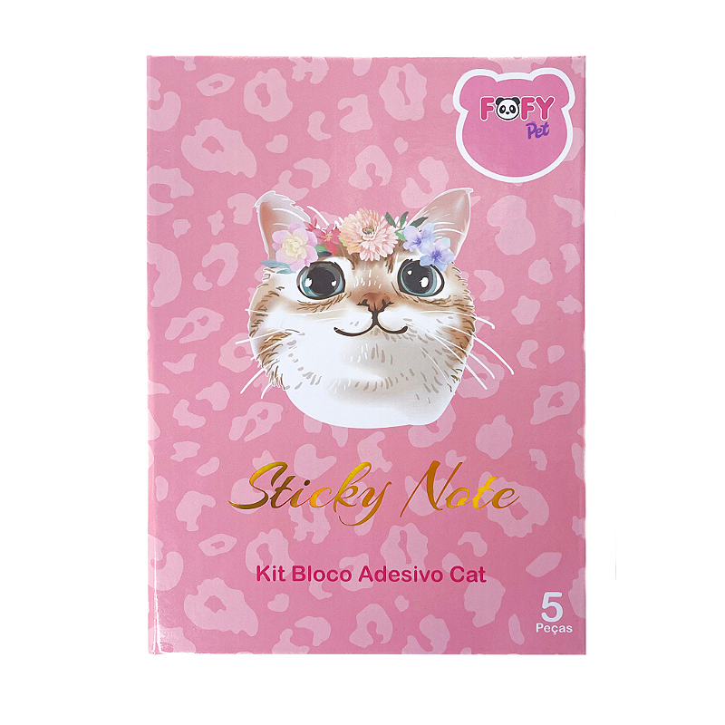 Kit Bloco Adesivo Cat • 5 Itens