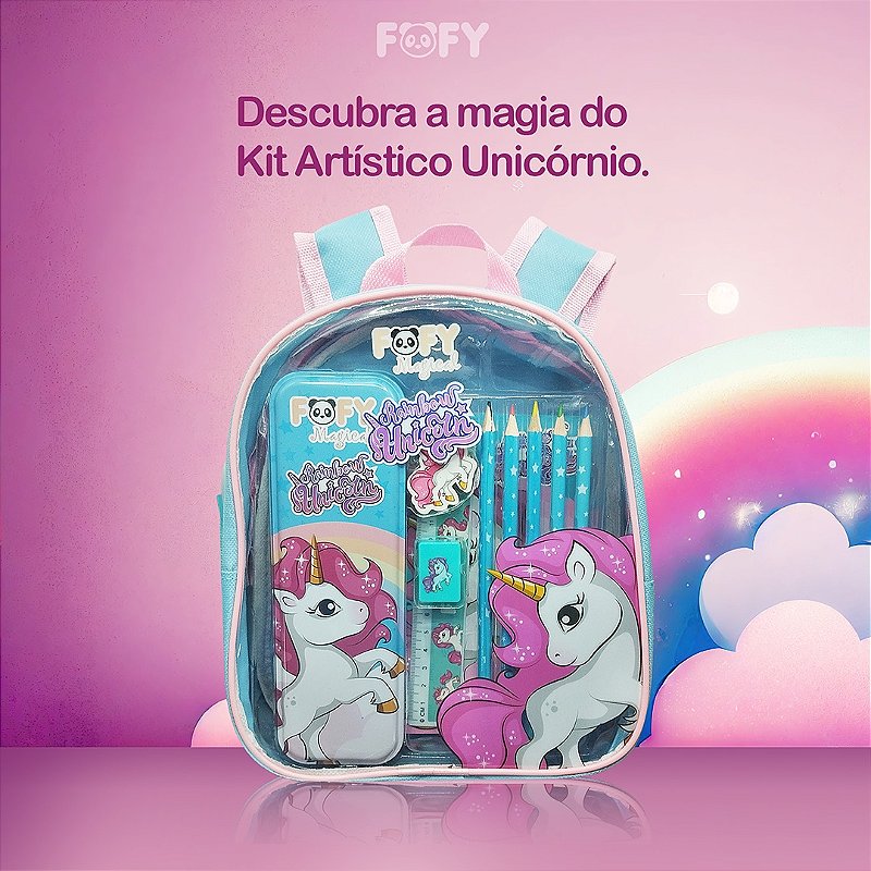 Kit Mochilinha Unicórnio • 10 Itens