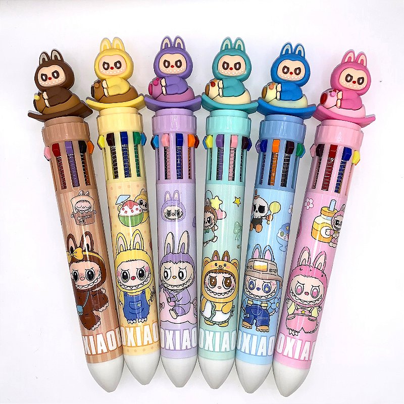 Caneta 10 Cores Labubu