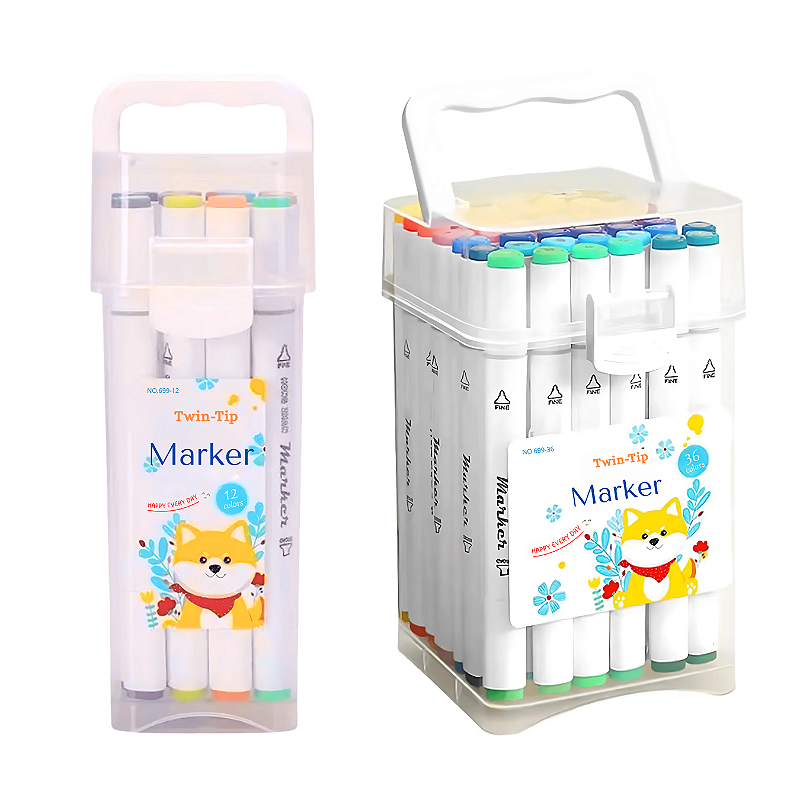 Caneta Marcador Acrílico Ponta Dupla Para Colorir