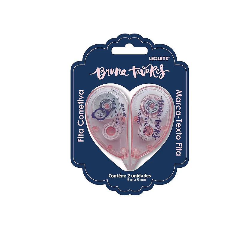 Fita Corretiva + Marca Texto em Fita 5Mx5mm Bruna Tavares