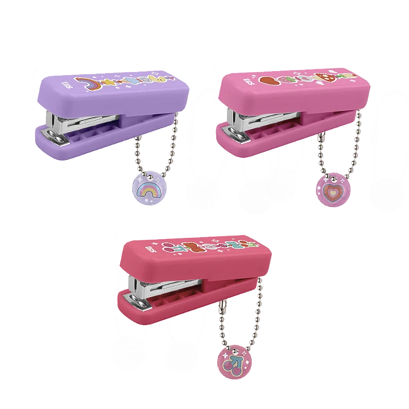 Mini Grampeador com Chaveiro + 100 Grampos Holic Munch