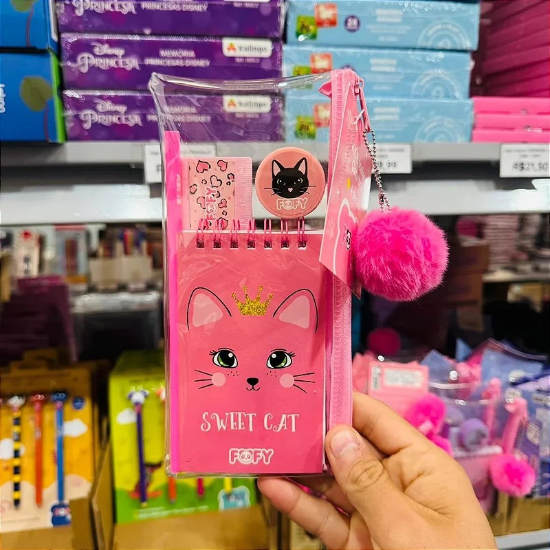 Kit Escolar Gatinho • 4 Itens